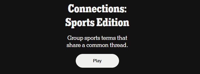 Connections Sports Edition Daily Sports Puzzle Game